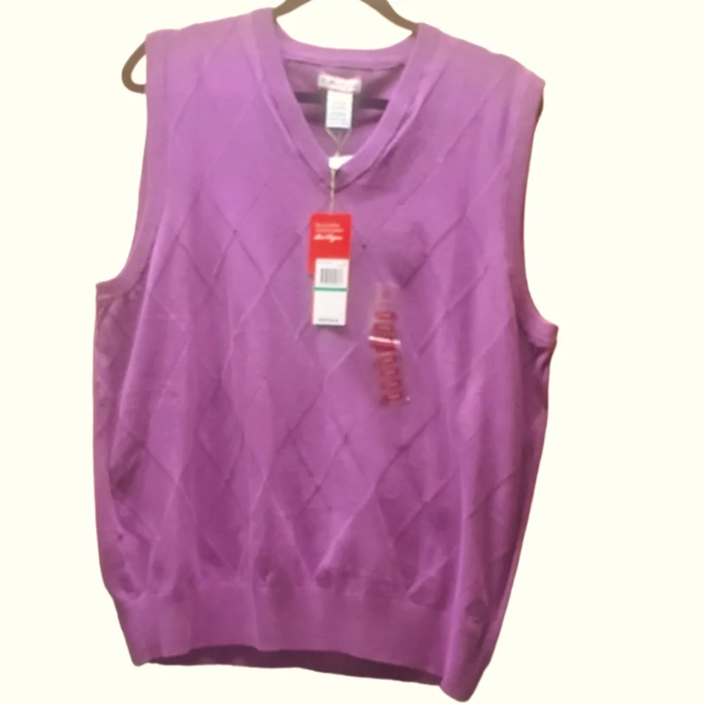 Ben Hogan Golf Dahlia Argyle Sweater Vest, Large